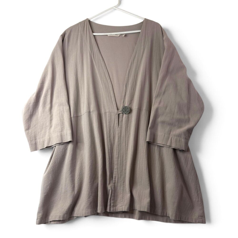 soft surroundings benedetta boho gauze topper lightweight overshirt cardigan 3x
